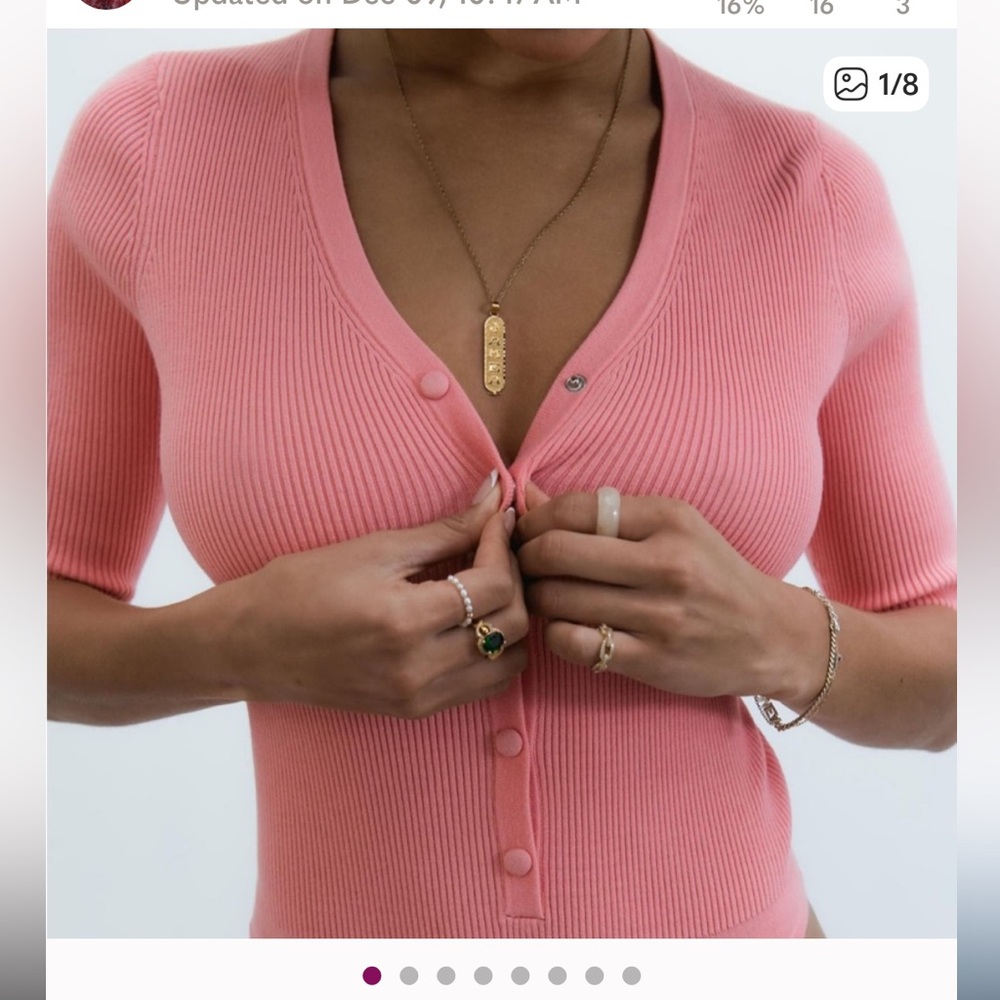 Live the process pink elbow length sleeve ribbed bodysuit. M. NWOT